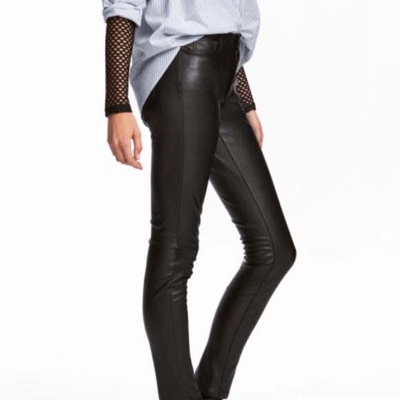 black leather pants h&m